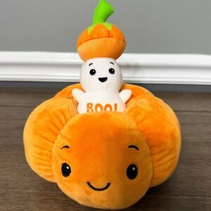 American Greetings Halloween Pumpkin Peek-A-Boo Ghost Plush